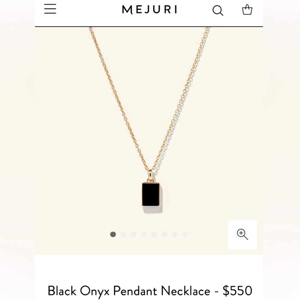 BRAND NWT Mejuri 14k Solid Gold Onyx Necklace